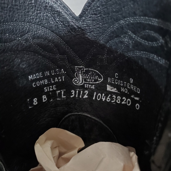 Justin Cowgirl Boots 👢 Lizzard 🦎 and Kid Skin Size 8 B Ladies L👀K - Picture 9 of 12